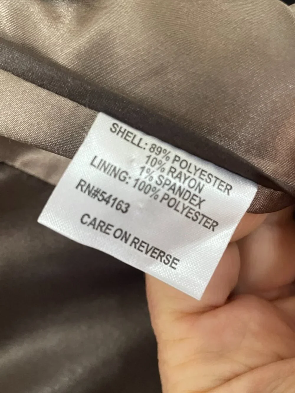 Calvin Klein Taupe/Brown Pea Coat, Size 16 Double Breasted - Picture 12 of 16